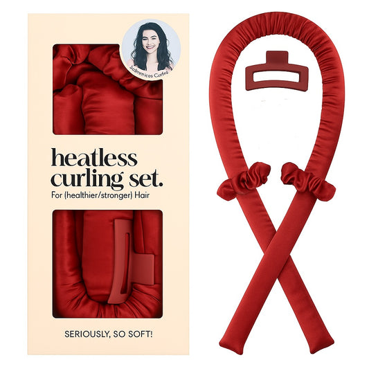 Tige flexible rouge en satin - Boucle sans chaleur